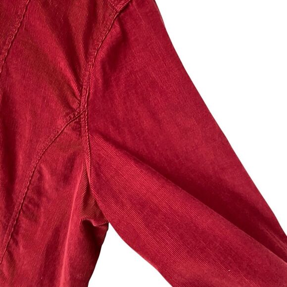 J. Jill Corduroy Button Front Shirt Long Sleeve Lagenlook in Wine Red Size XL - Picture 5 of 6